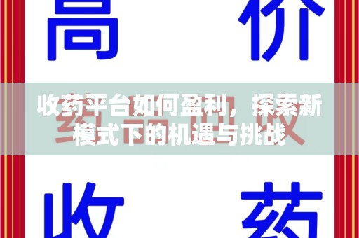 武汉收药平台如何盈利，探索新模式下的机遇与挑战